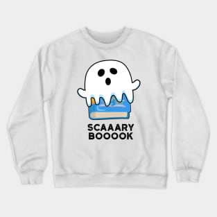 Scaaaary Booook Funny Ghost Book Pun Crewneck Sweatshirt